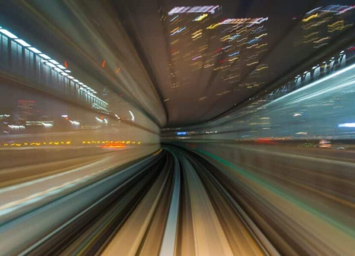 Motion Blur Of Urban Train Tracks