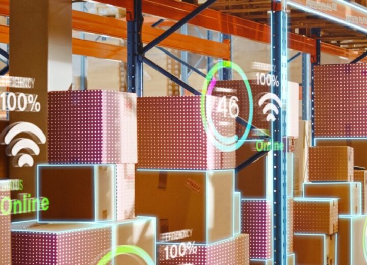 Warehouse With Digital Inventory Management System.