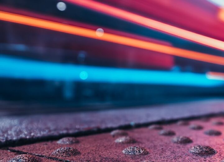 Blurred Lights On A Train Platform.