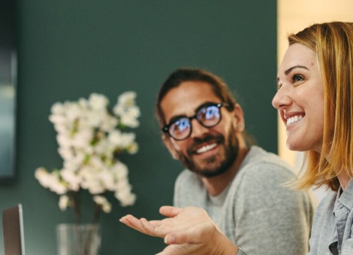 Group Discussion In A Modern Office.