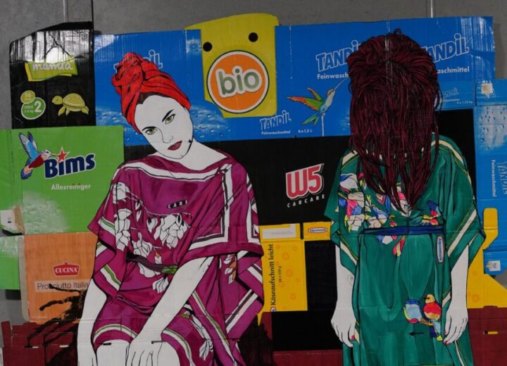 Art Installation Featuring Cardboard Figures.