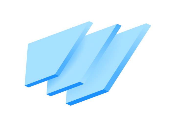 Blue Three 3D Anvils